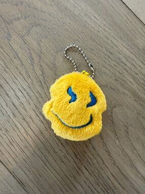 Dutch Bros Yellow Plush Smiley Keychain